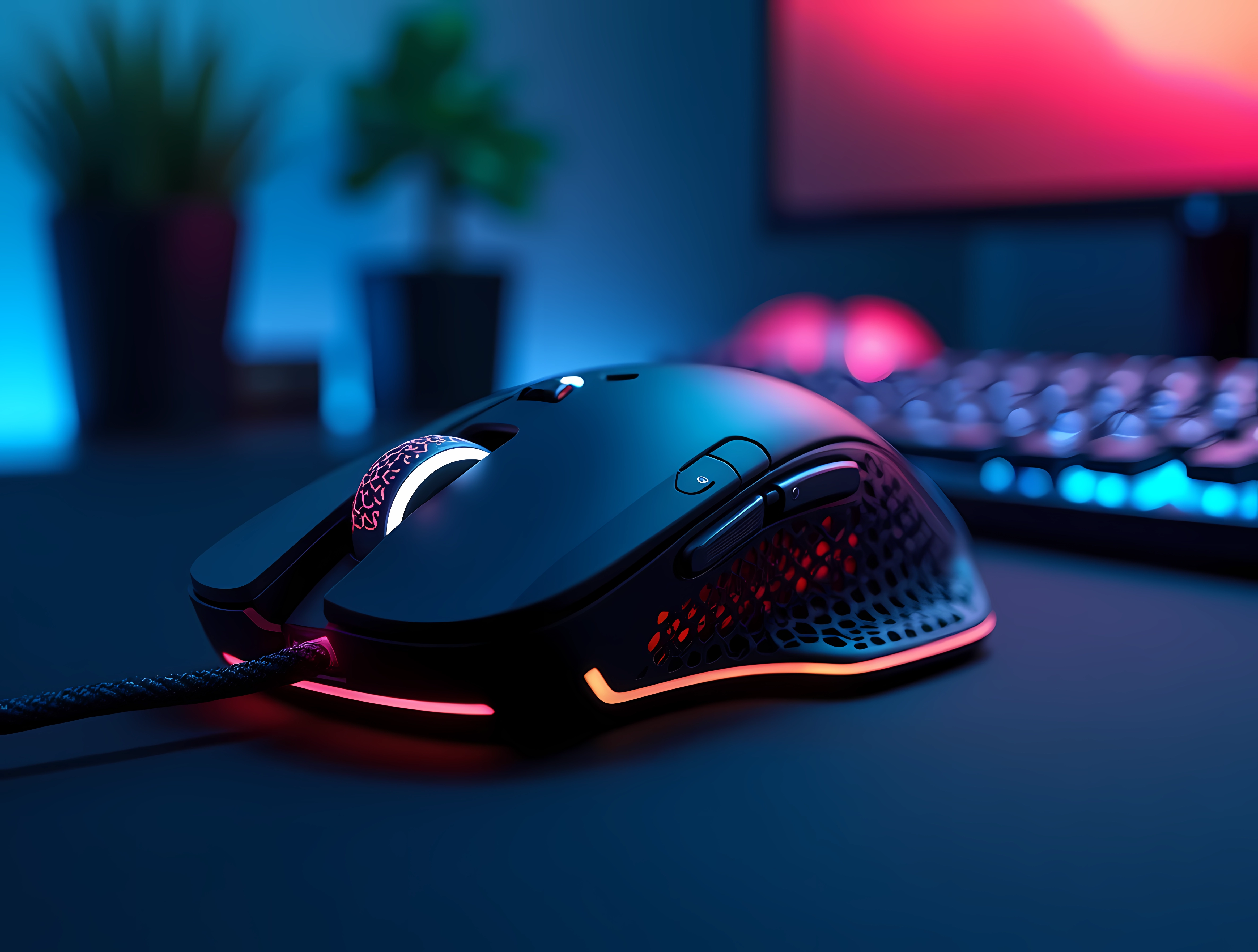 Accessoires utiles du quotidien sur un bureau lumineux